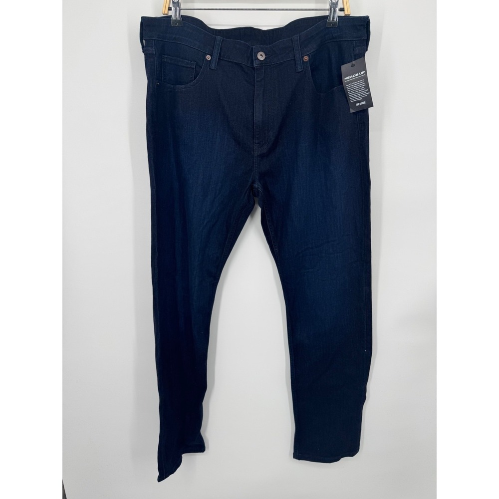 NWT True Classic Heads Up Jeans Men's 38 X‎ 32 Dark Blue Denim Zip Fly Classic